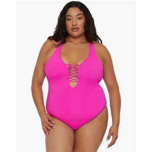 Becca Etc Color Code - Women's Plus Size One Piece Swimsuit, Plunge Neck